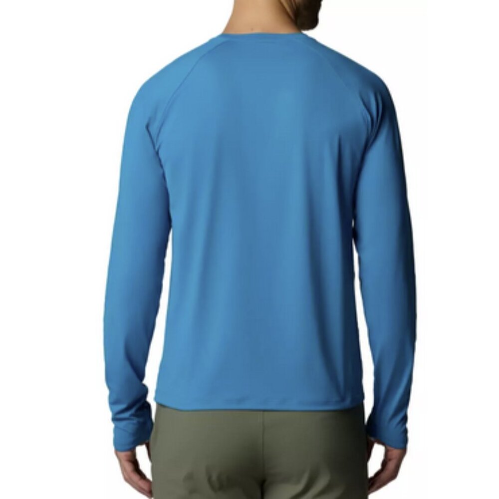 NWT New Columbia Men's PFG Wild Cast Sun Shirt Medium M Echo Blue UPF 50 - Picture 2 of 6